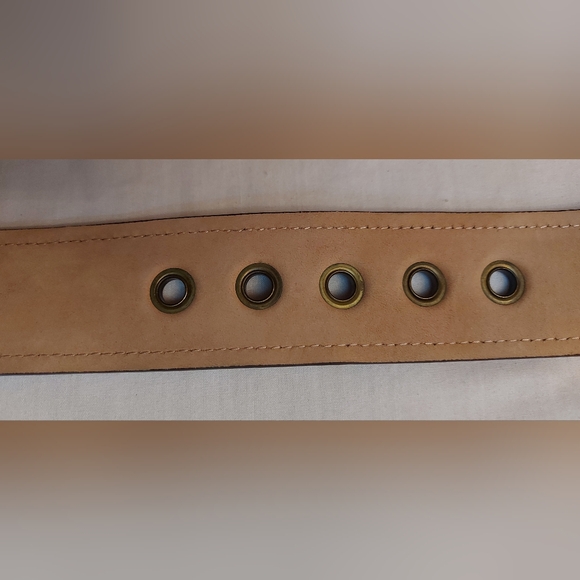 Jacob Size S Brown Leather Belt Gold Round Buckle Dark Academia - Picture 7 of 14